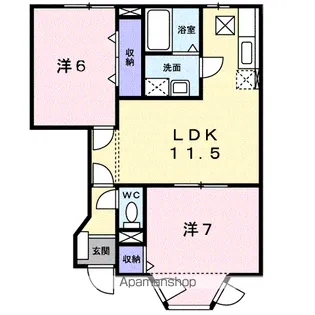 クレストール北野【1階】の間取り