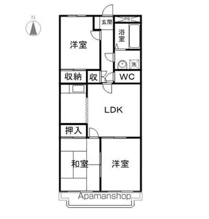 ベルクレール塩入【2階】の間取り