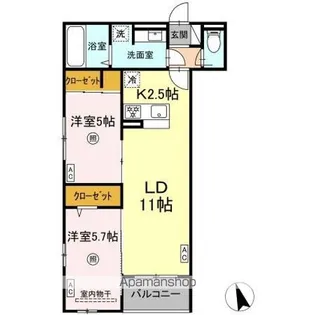 DーROOM小田原8丁目III【3階】の間取り