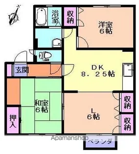 サントネージュ三関D【201号室】の間取り