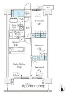 スカイグランデ津田沼【3階】の間取り