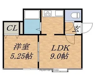 こぉぽらす31【101号室】の間取り