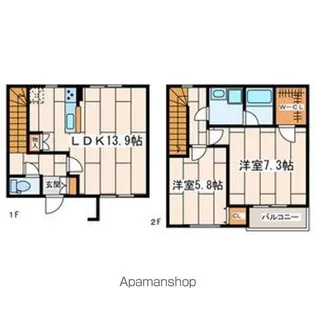 YーFLATSⅡ【B号室号室】の間取り