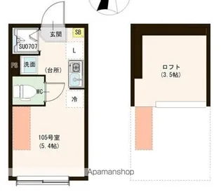 カーサ エスト 小岩【105号室号室】の間取り