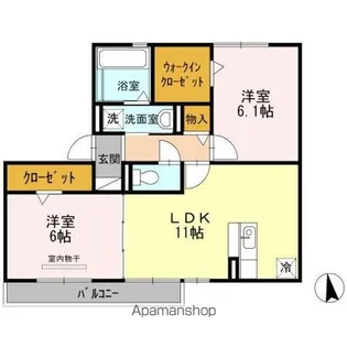 ヴィヴァン白壁【2階】の間取り