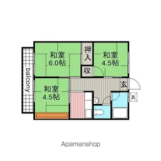 コーポ極楽坊【201号室】の間取り