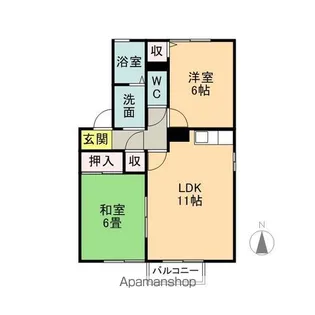 セジュール黒田B(輪之内町)【2階】の間取り