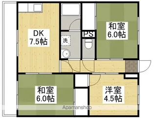 ラポール宮浦【3階】の間取り