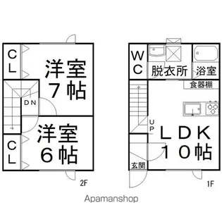 ハッピー北央B【1階】の間取り