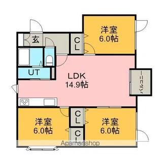 コーポ静和E【1階】の間取り