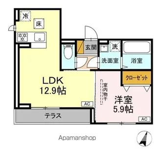 DーSOLACE祐光 B【1階】の間取り