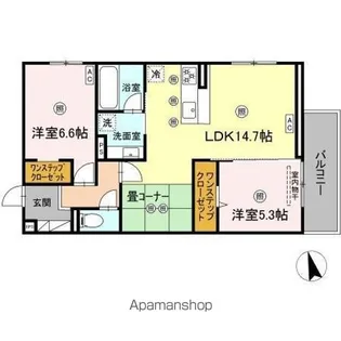 パールドブルム【2階】の間取り