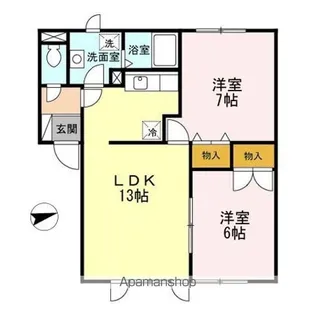 ハイセレール山伝【2階】の間取り
