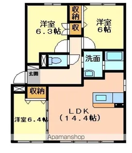 ラヴァンダ【203号室】の間取り