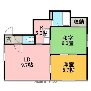 クレッシェンド東【202号室】の間取り