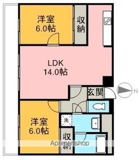 アーバンコート中須賀 弐番館【1102号室】の間取り