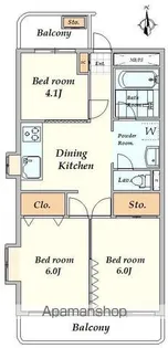 代々木エースマンション【4B号室】の間取り