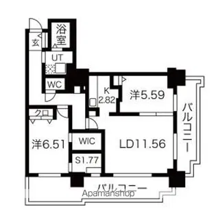 パシフィックタワー札幌【24階】の間取り