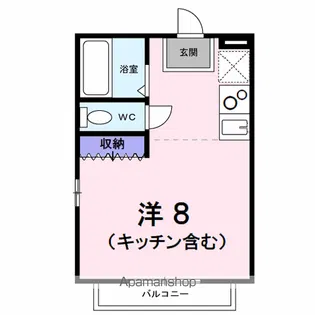 ハイツコウノA【206号室】の間取り