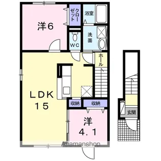 ルピナス Ⅱ【201号室】の間取り