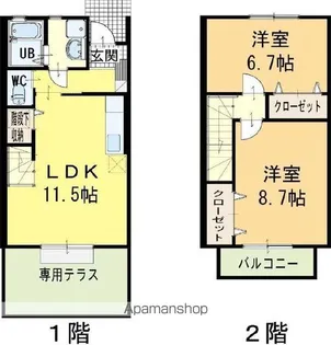 ナトゥラヴィータ参番館【1階】の間取り