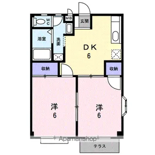 一号線ハイツ(B)【1階】の間取り