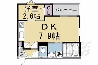 RーSMART椥辻【203号室】の間取り