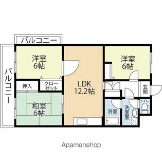 プレシャスコーラル【206号室】の間取り