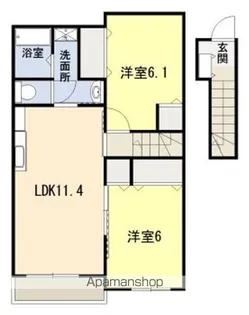 ヴィラ エクレール B【2階】の間取り