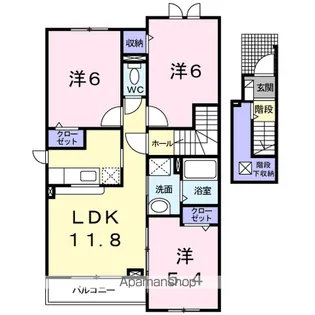 エルムプラシード6号館【2階】の間取り
