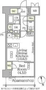 ザ・パークハビオ神楽坂レジデンスSOUTH【4階】の間取り