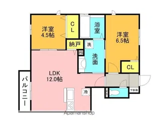 クレールヴェルデ【1階】の間取り