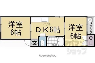 スカイハイツナガオカ【1階】の間取り