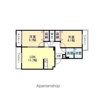グランシャリオ【2階】の間取り