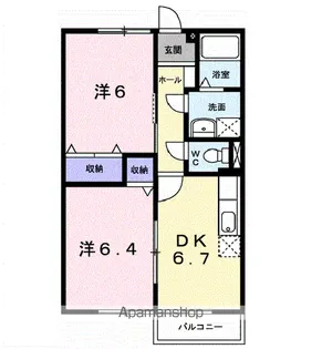 広瀬ガーデンハイツ【2階】の間取り