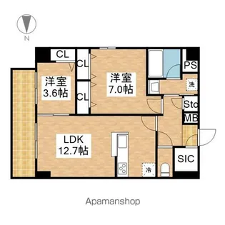 E-city大須【13階】の間取り