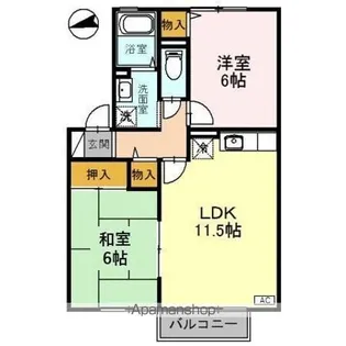 エスペランスK・I B棟【2階】の間取り