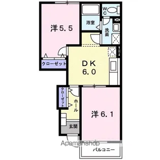 カルム1番館【1階】の間取り