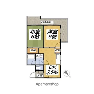 エクセール羽根木【1階】の間取り