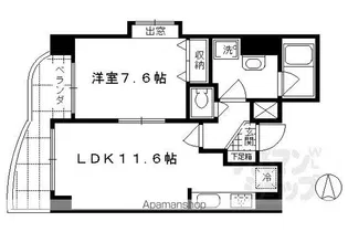 デ・リード河原町【801号室】の間取り