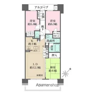 ザ・パークハウス津田沼奏の杜カームレジデンス【12階】の間取り