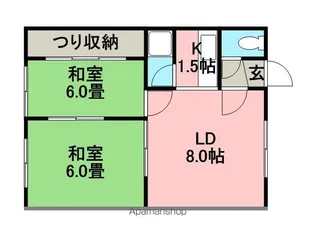 大場ハイツ2号棟【2階】の間取り