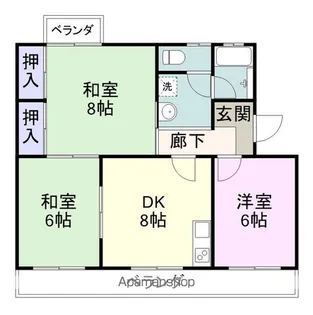 角内マンション【2階】の間取り