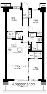 アトラスシティ千歳烏山グランスイート 杜ノ棟【3階】の間取り