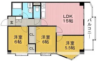 メゾンN緑丘【3階】の間取り