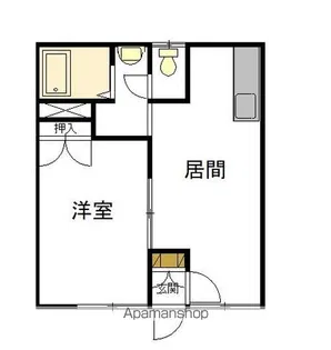 コーポ川岡【102号室】の間取り