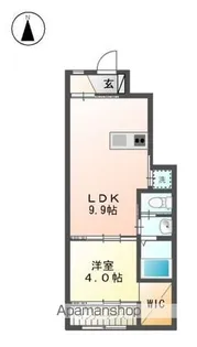 シティーパレス【108号室】の間取り