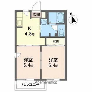 エンデバー三ツ割A【2階】の間取り