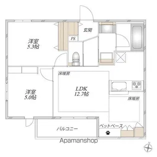グレースアゼリア阿佐谷北【201号室】の間取り