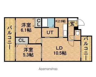 パレット伏見【2階】の間取り